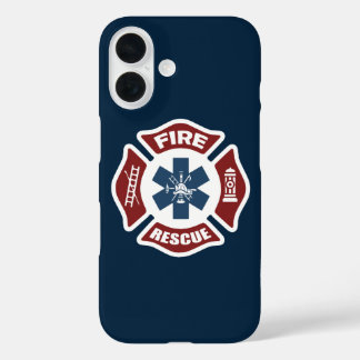 Fire and Rescue Red White and Blue iPhone 16 Case