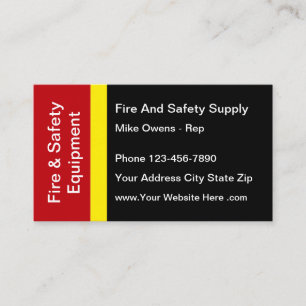 FIre And Safety Equipment Business Card