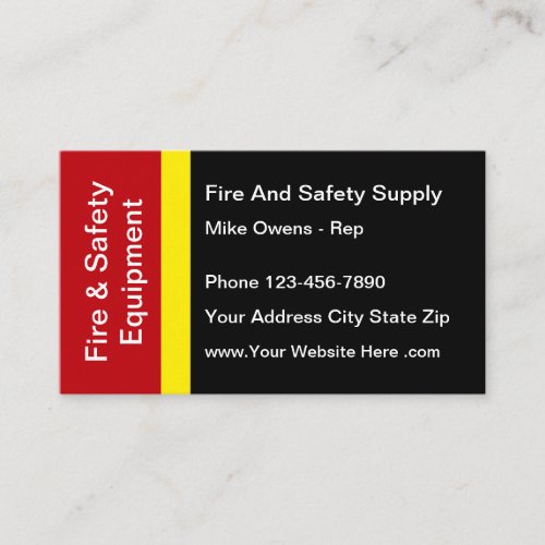 FIre And Safety Equipment Business Card
