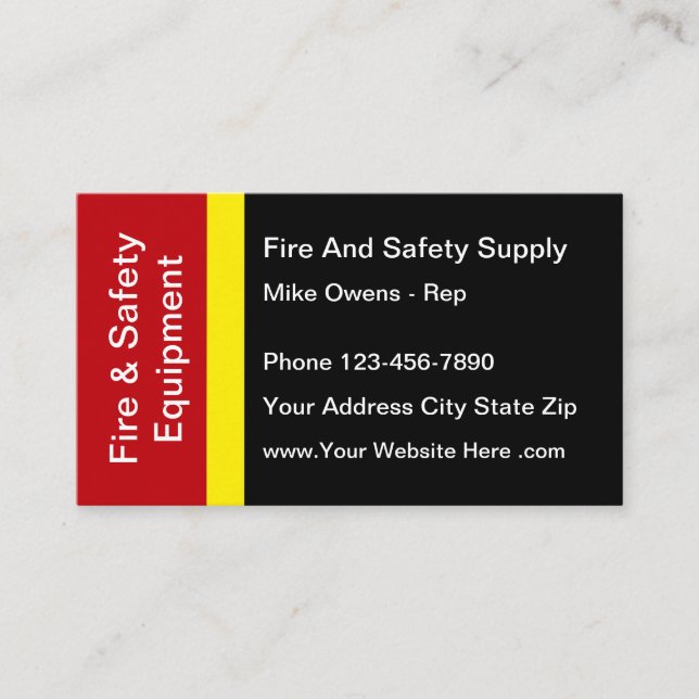 FIre And Safety Equipment Business Card (Front)