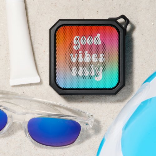 Fire and Sky Gradient Good Vibes Only Bluetooth Speaker