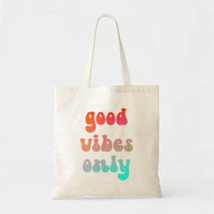Fire and Sky Gradient Good Vibes Only Tote Bag