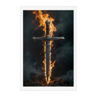 FIRE AND SMOKE BACKGROUND ACRYLIC PRINT