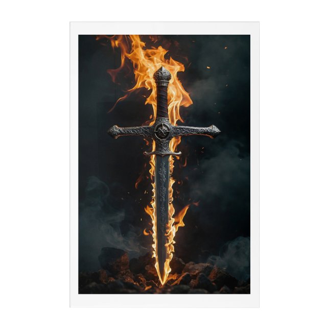 FIRE AND SMOKE BACKGROUND ACRYLIC PRINT (Front)