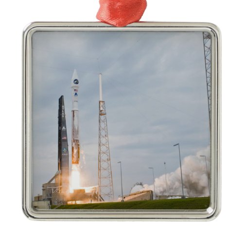 Fire and smoke signal the liftoff metal ornament