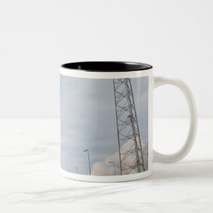 Fire and smoke signal the liftoff Two-Tone coffee mug