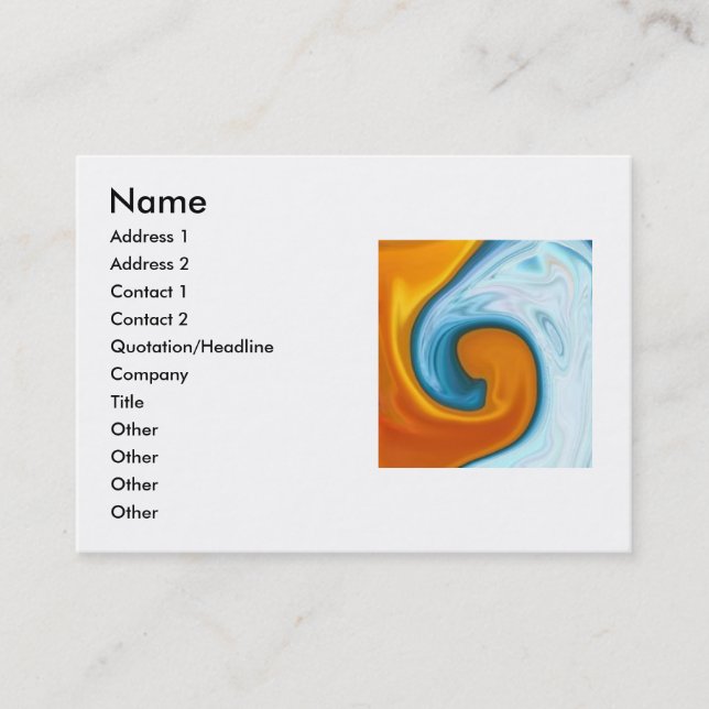 fire and water business card (Front)