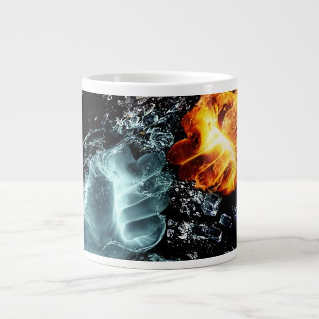 fire-and-water giant coffee mug (Front)