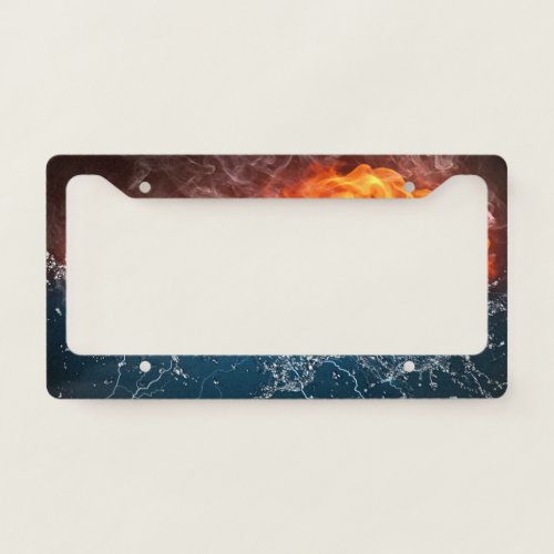 Fire and Water License Plate Frame