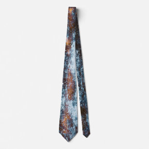 Fire and Water Metal Textures Neck Tie