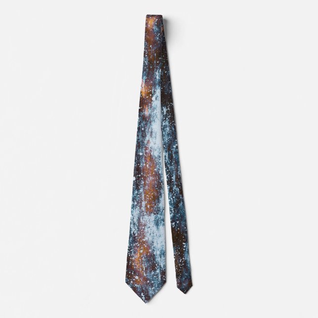 Fire and Water Metal Textures Neck Tie (Front)