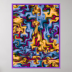 Fire and Water Pattern Poster