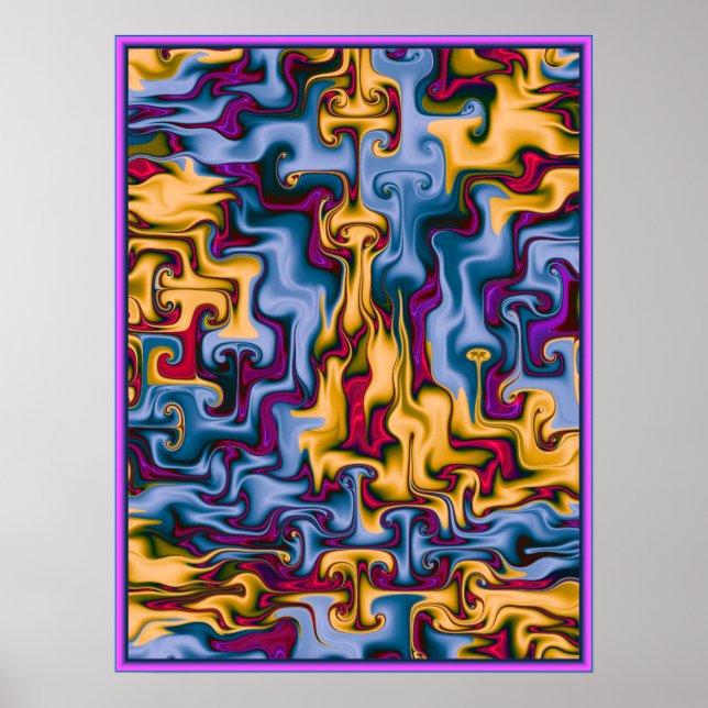 Fire and Water Pattern Poster (Front)