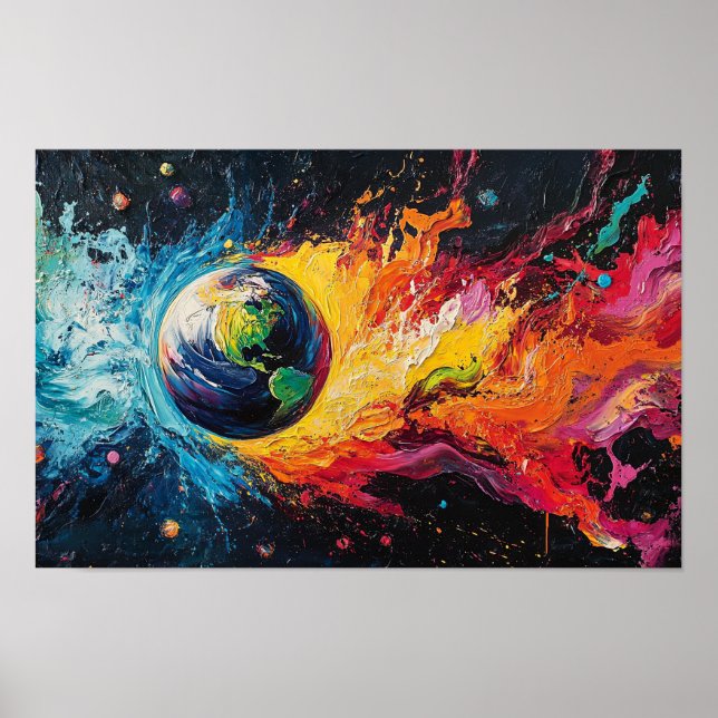 Fire and Water Surround the Earth Poster (Front)