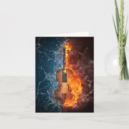 Fire and Water Violin Note Card