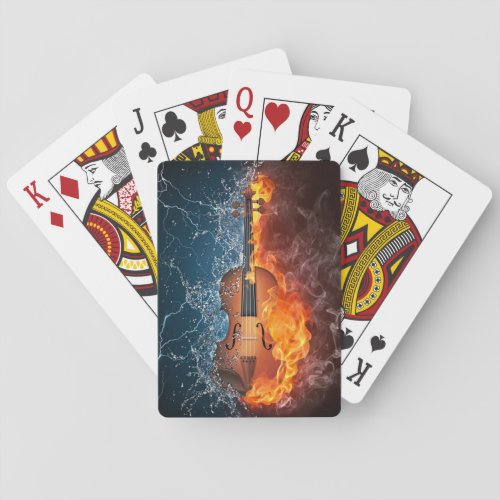 Fire and Water Violin Playing Cards