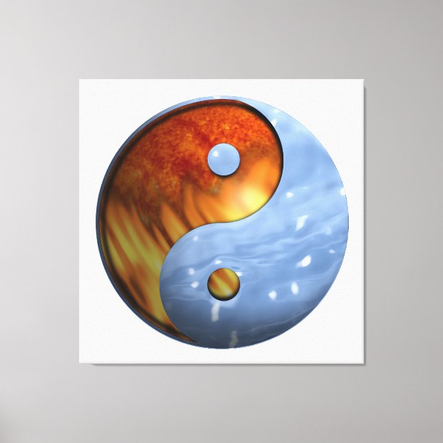 Fire and Water Yin and Yang Symbol Canvas Print (Front)