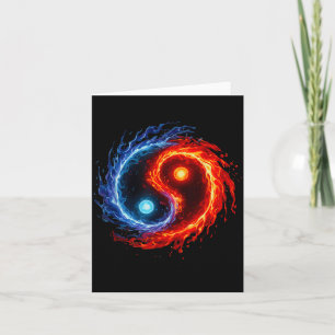 Fire And Water Yin Yang Symbol Balance Tai Chi Ene Card