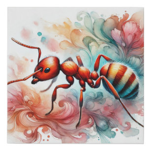 Fire ant 200924AREF105 - Watercolor Faux Canvas Print