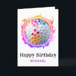 *~*  Fire AP94  Modern Golf Ball Birthday Card<br><div class="desc">(Search code AP914to find similar items ) Easily Transfer to other Zazzle Products. Energetically Enhanced by Anna Rosa Modern Fire Flames Golf Ball Birthday Card For HIM or HER | Personalized Sports Greeting Golf Birthday Card – PERSONALIZE CUSTOMIZE fully . NAME , SENTIMENT , inside MESSAGE and SIGNATIRE all the...</div>