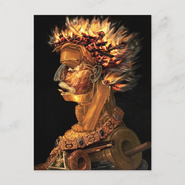 Fire - Arcimboldo's bizarre head profile Postcard (Front)