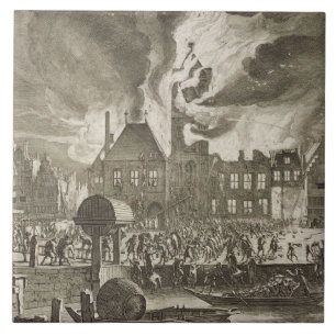 Fire at the old Amsterdam Town Hall, 17th July 165 Ceramic Tile