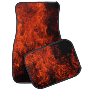 Fire background flame black hot car floor mat