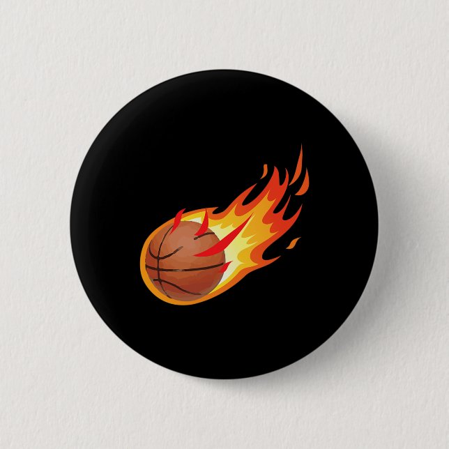 Fire Ball Basketball Shot Is Fire And Makes Games  Button (Front)
