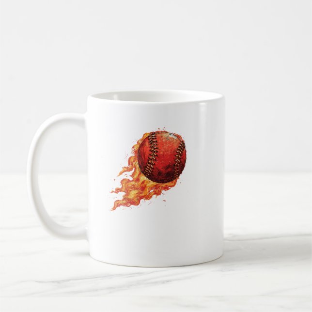 Fire Baseball  Coffee Mug (Left)