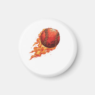 Fire Baseball  Magnet
