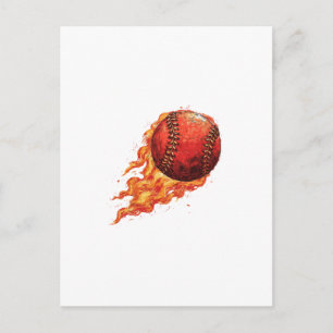 Fire Baseball Postcard