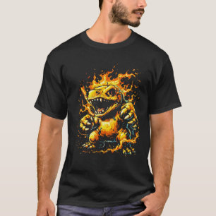 Fire Beast Digimon Monster Comic Street Art T-Shirt