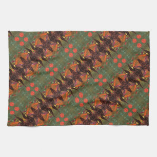 "Fire Bird" alien life forms in flight, tiled Kitchen Towel