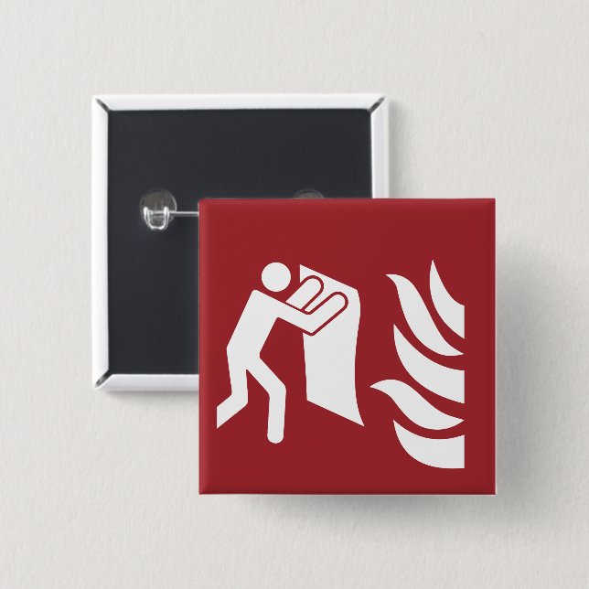 Fire Blanket Safety Sign Button (Front & Back)