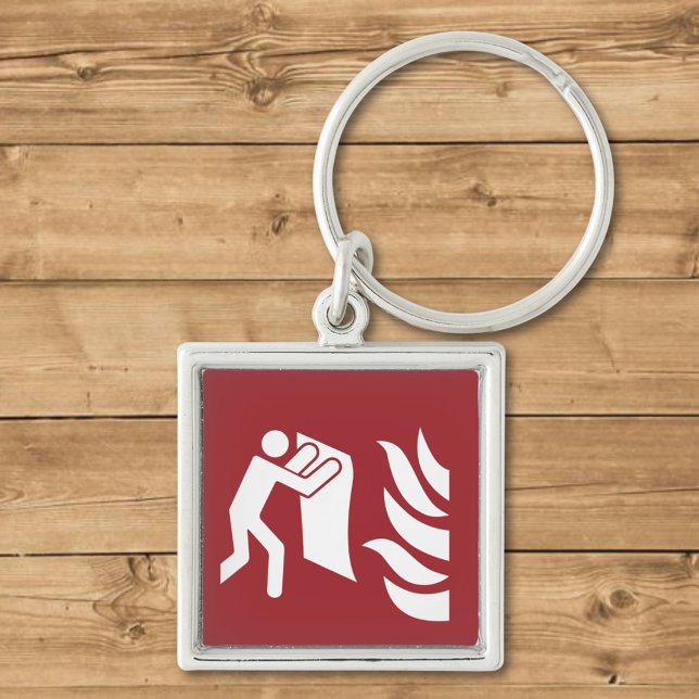Fire Blanket Safety Sign Keychain (Creator Uploaded)