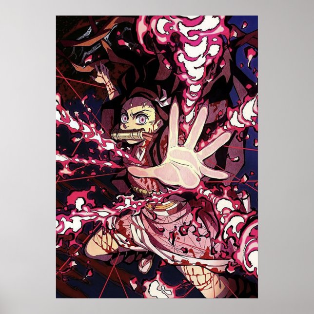 Fire Blood Nezuko  Demon Slayer Poster (Front)
