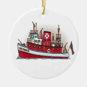 Fire Boat Ornament