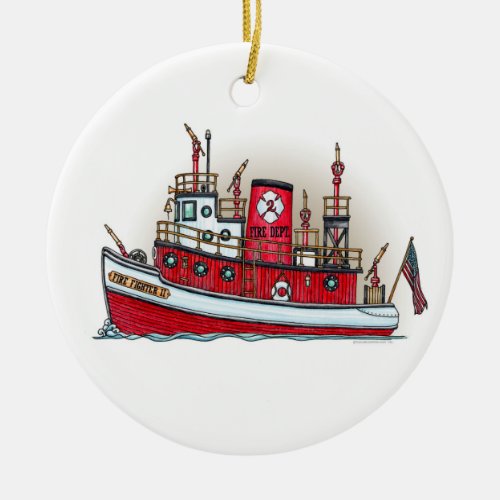 Fire Boat Ornament