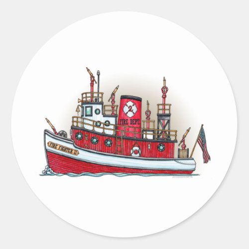 Fire Boat Sticker