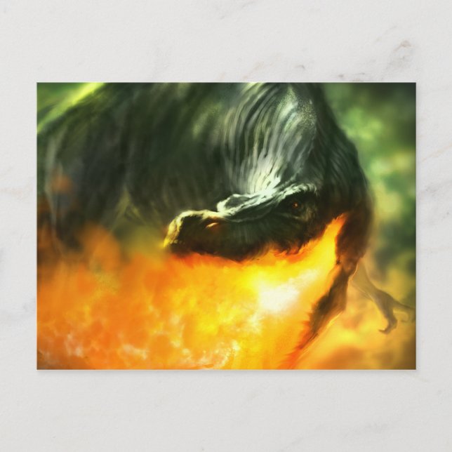Fire-Breathing Dinosaur or Dragon by Michael Maher Postcard (Front)