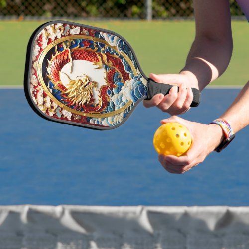 Fire breathing dragon artificial intelligence pickleball paddle
