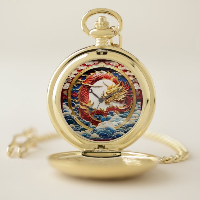Fire breathing dragon artificial intelligence pocket watch (Inside)