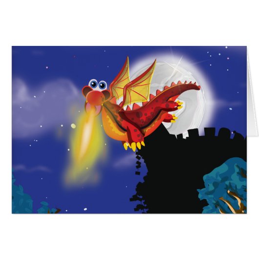 Fire Breathing Dragon Cards (Front Horizontal)