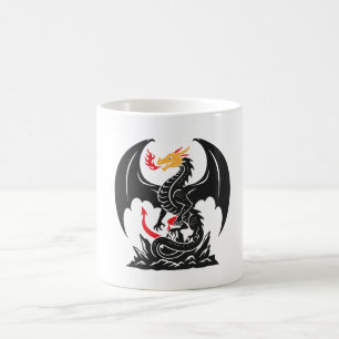 Fire Breathing Dragon Fantasy Graphic Custom Coffee Mug
