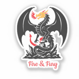 Fire Breathing Dragon Fantasy Graphic Custom Sticker