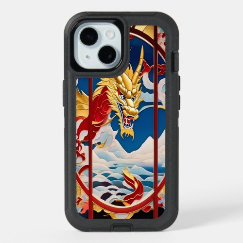 Fire breathing dragon Gold And Red iPhone 15 Case