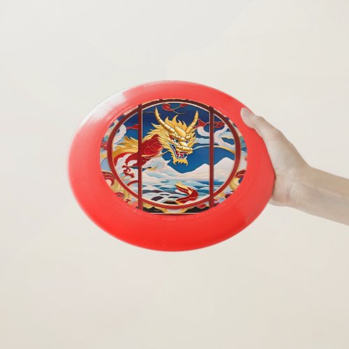 Fire breathing dragon Gold And Red Wham_O Frisbee