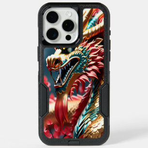 Fire breathing dragon gold blue and red scales iPhone 15 pro max case