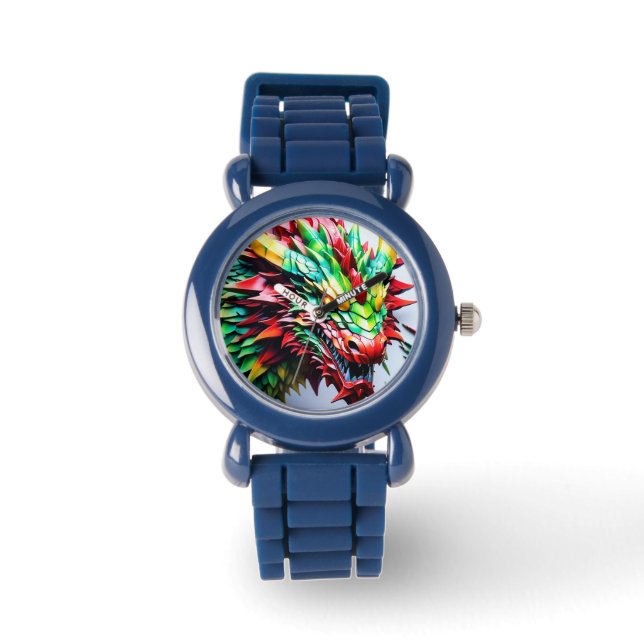Fire breathing dragon Green And Red Watch (Front)