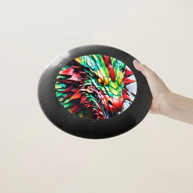 Fire breathing dragon Green And Red Wham-O Frisbee (In Hand)